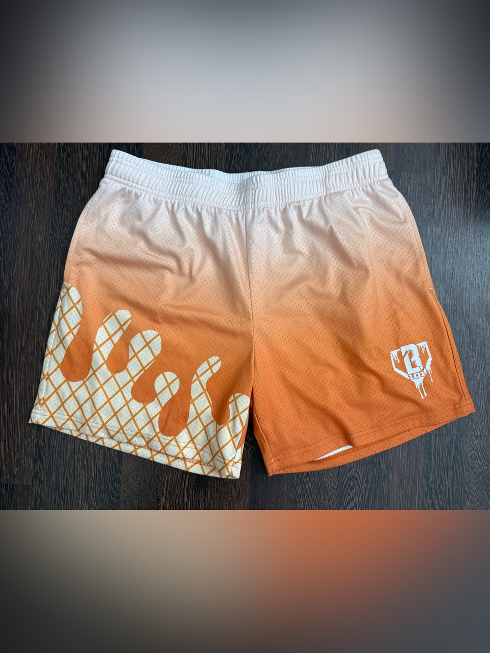 Baseball Lifestyle 101 Ice Cream Athletic Shorts Creamsicle Ombre Mesh Mens L
